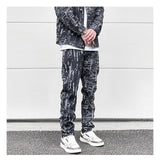 harajuku irregular scratched ripped holes denim jeans men zipper jeans hip hop streetwear new casual slim fit joggers jean pants unique joggers style 971