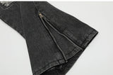 destroy ripped holes patchwork denim jeans men unisex casual rivet bottom zipper trousers jeans streetwear hip hop pants joggers unique joggers style 3646