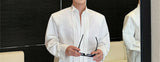 Men French Vintage Fashion Business Casual Long Sleeve Loose Dress Shirts Man Korean Streetwear Party Shirt Blouses