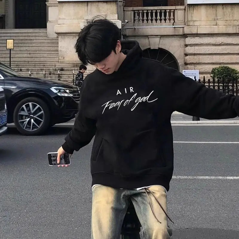 2024 Heavyweight Korean Retro Niche Sweatshirt Trendy Brand Men Women Couples Thickened