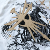 Punk Goth Oversized Patchwork Pattern Sweatshirt Hoodie Mens And Women