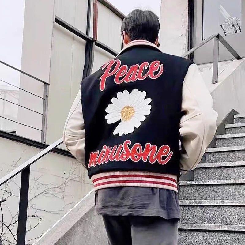fit b8b737 material style everyday graphic premium high casual hop wear quality streetwear urban essential style japanese-retro-letter-and-daisy-embroidery-contrast-color-thick-woolen-jacket-for-men-and-women-streetwear-casual-winter-coat unisex oversized hip design fashion - print image streetwear design ID 9ce8d