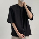 Harajuku Melting smiley – 2024 Mens Retro Shoulder Pad Short Sleeve T Shirt Loose O Ne