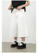 men summer streetwear fashion loose casual wide leg denim calf length jeans pants male vintage jeans baggy hosen pants unique jeans style 1499