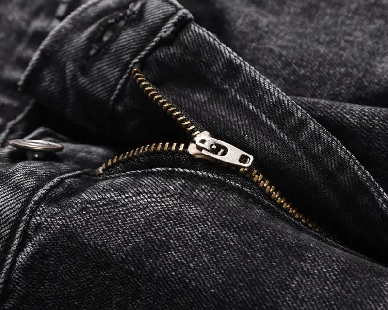 retro washed denim mens jeans pants fashion graffiti patchwork loose biker black jeans streetwear hip hop casual straight pants unique jeans style 5261