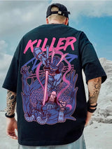 Skatercore Tribal flames – Samurai Slayer Harajuku Kawaii T Shirt Men Punk Y2K Print