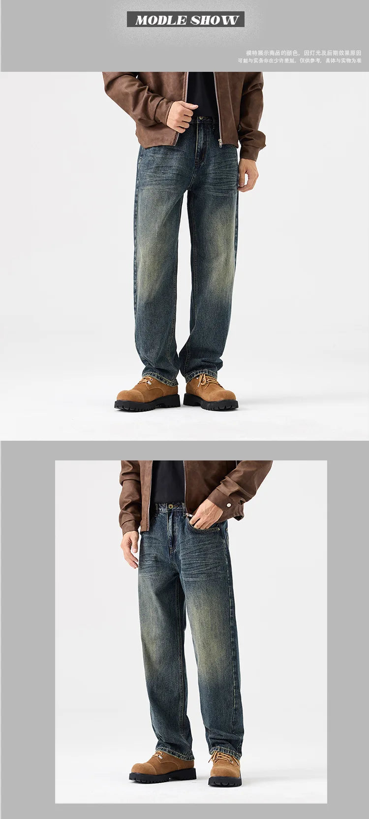 mens streetwear fashion loose casual plus size straight wide leg denim baggy jeans pants boyfriend jeans trousers unique jeans style 2929