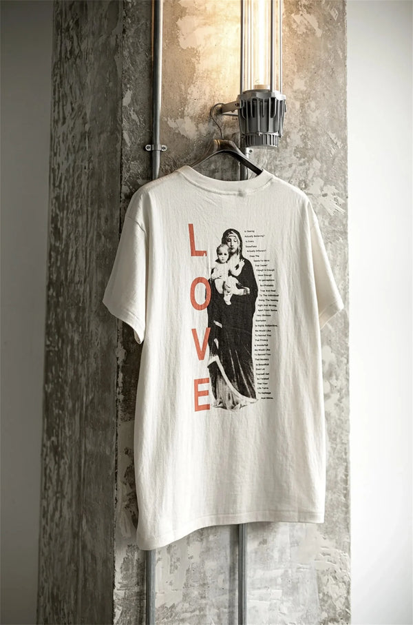 Vintage Retro New Summer Street Wear LIFE Letter Printing High-Street Loose Casual Tops T-Shirt