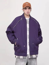 techwear zip bomber, urban street style, mens fashion
