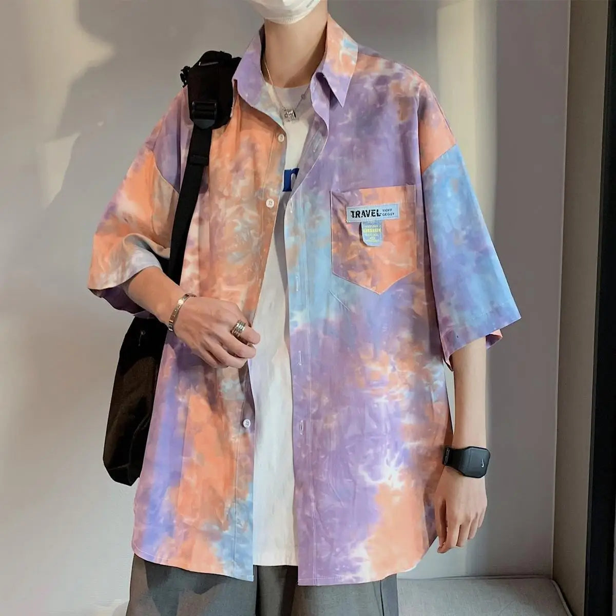 2023 Summer New Light Luxury Fashion Short-sleeved Shirt Men Top Coat Comfortable Casual Shirt Boutique Clothing Simple Style
