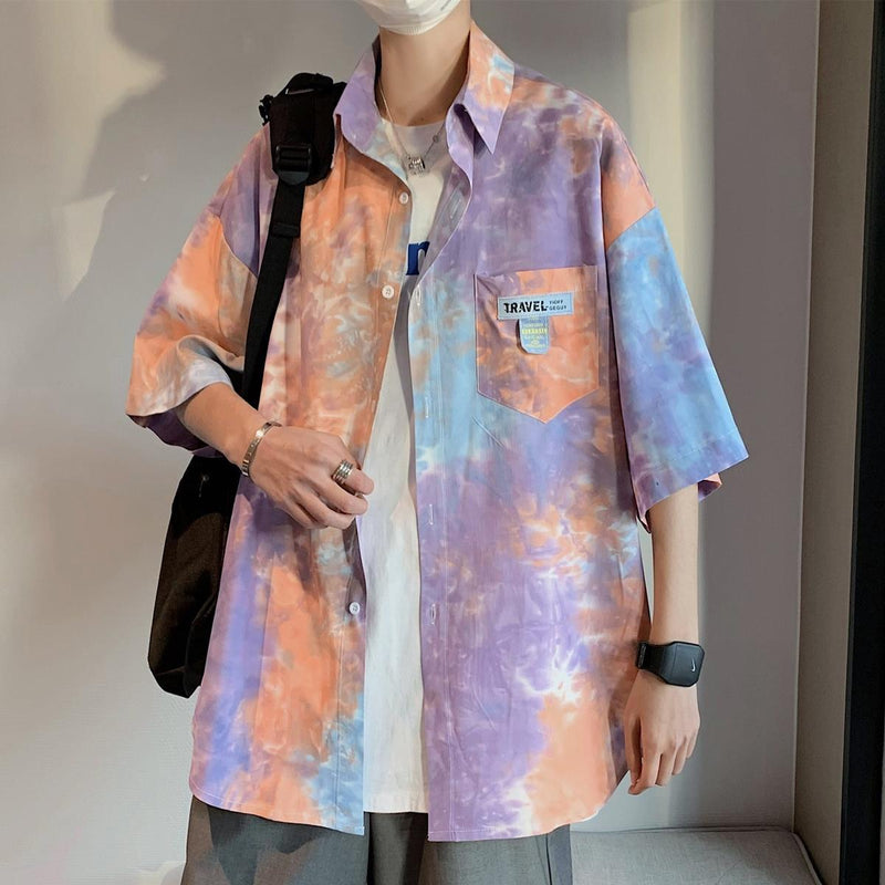 2023 Summer New Light Luxury Fashion Short-sleeved Shirt Men Top Coat Comfortable Casual Shirt Boutique Clothing Simple Style