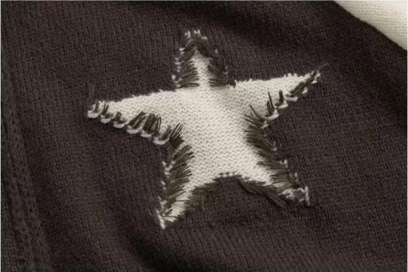 bold graphic pullover, layered streetwear look, soft knit pullover with flame design, y2k fashion statement