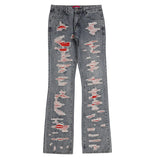 men distressed ripped destroied denim jean pants new fashion patchwork biker jeans streetwear flare pants jogger y2k men s jeans unique joggers style 3275