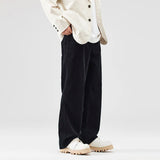 corduroy pants mens fashion loose casual straight large size wide leg baggy trousers office man commuter business corduroy pant menswear bottoms
