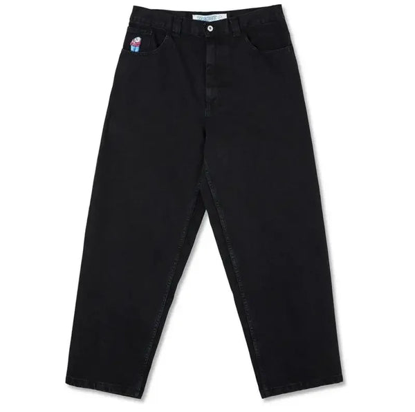 retro deep blue polar big boy baggy jeans mens women gothic wide leg trouser y2k hip hop cartoon embroidery streetwear jeans ripped baggy denim