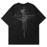 Sadcore Vintage print – Men Street T Shirts Artistic Logo Design Suede Short Sleeves