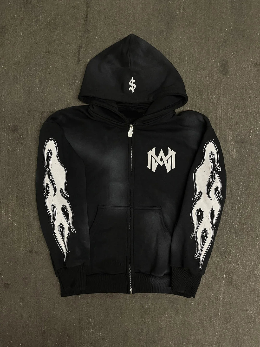 2024 y2k long sleeved zippered printed pullover hoodie hoodie and pants two piece streetwear trendy outfit dark vintage outfit unique default style 2237
