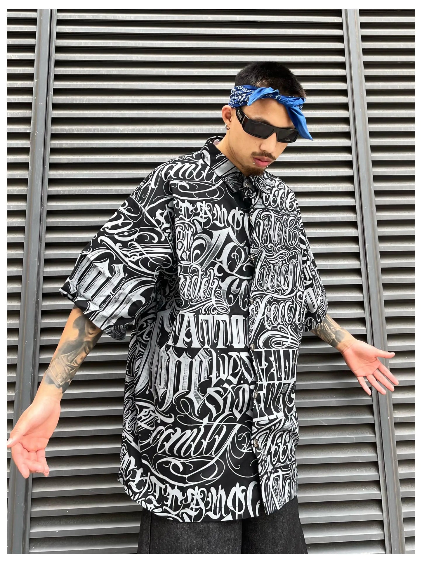 Hip Hop Shirt Streetwear Mens Hawaiian Shirts Harajuku Letters Printed New Summer Casual Beach Short Sleeve Loose Tops Shirts