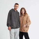 Kanye Vintage Distressed Solid Hooded Hoodie Oversize Washed Wax Dyein