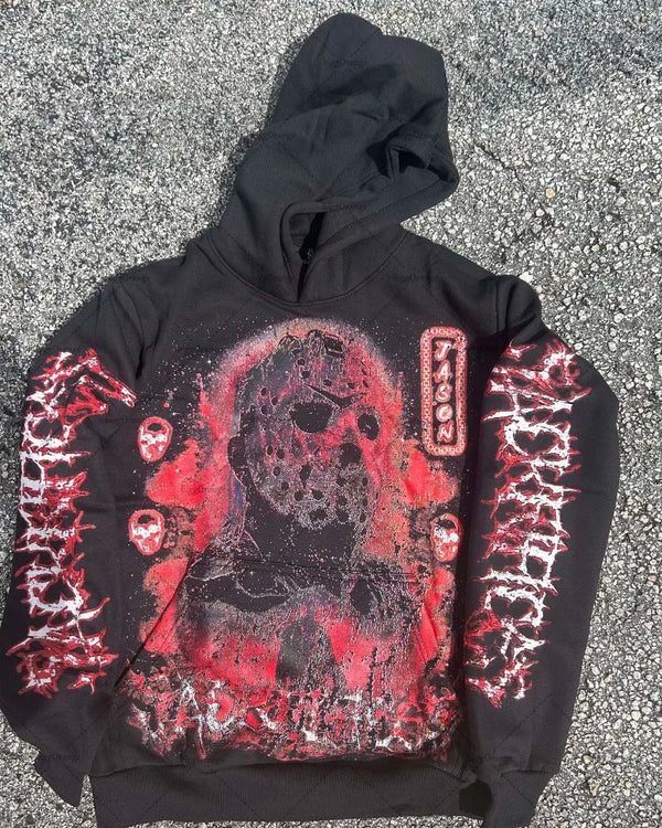 2023 New American Gothic Letter Print Oversized Hoodie Mens Y2K Retro
