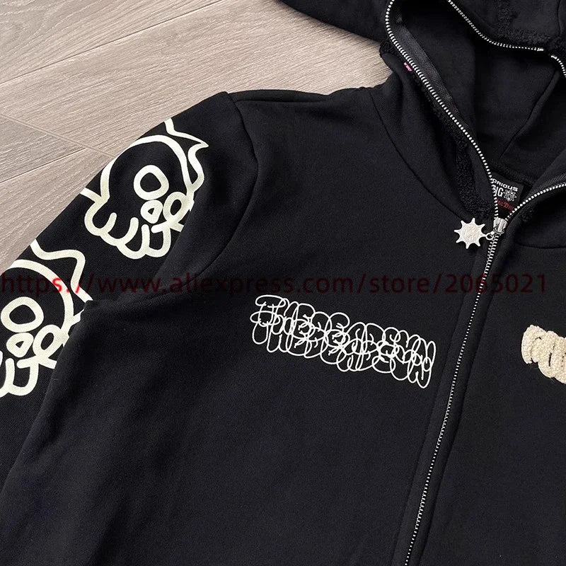 Towel Embroidered Cartoon Camouflage Glo Gang The Glory Full Zip Hoodi