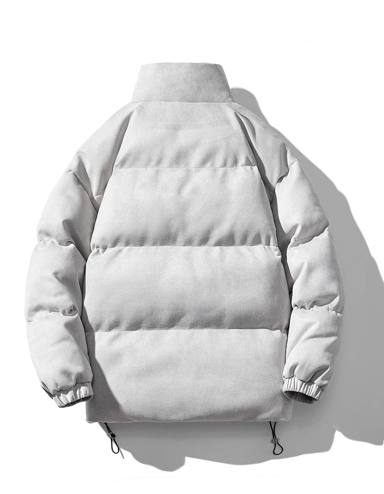 Streetwear Men's Winter Harajuku Fashion Jacket Parkas Bubble Jacket Oversize Warm Solid Coat Faux Suede Puffer Jacket