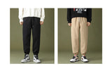 mens high street loose fit elastic waist pants winter warm fleece pants hip hop solid drawstring sportwear sweatpants joggers unique joggers style 1661