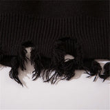 half high collar goth women men sweaters oversized long sleeve knitted pullovers y2k men ripped sweater harajuku streetwear tops - soft fleece-lined outerwear, Y2K grunge street style, vintage look oversized hoodie