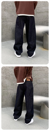 men denim streetwear fashion brand hip hop loose casual wide leg cargo harem jeans pant cityboy y2k baggy jeans trousers unique cargo style 1908