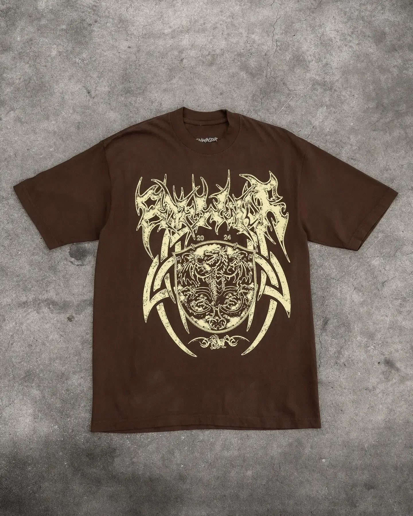 Cyberpunk Anime panel – American Trendy Gothic Dragon Letter Printed Oversized T Shi
