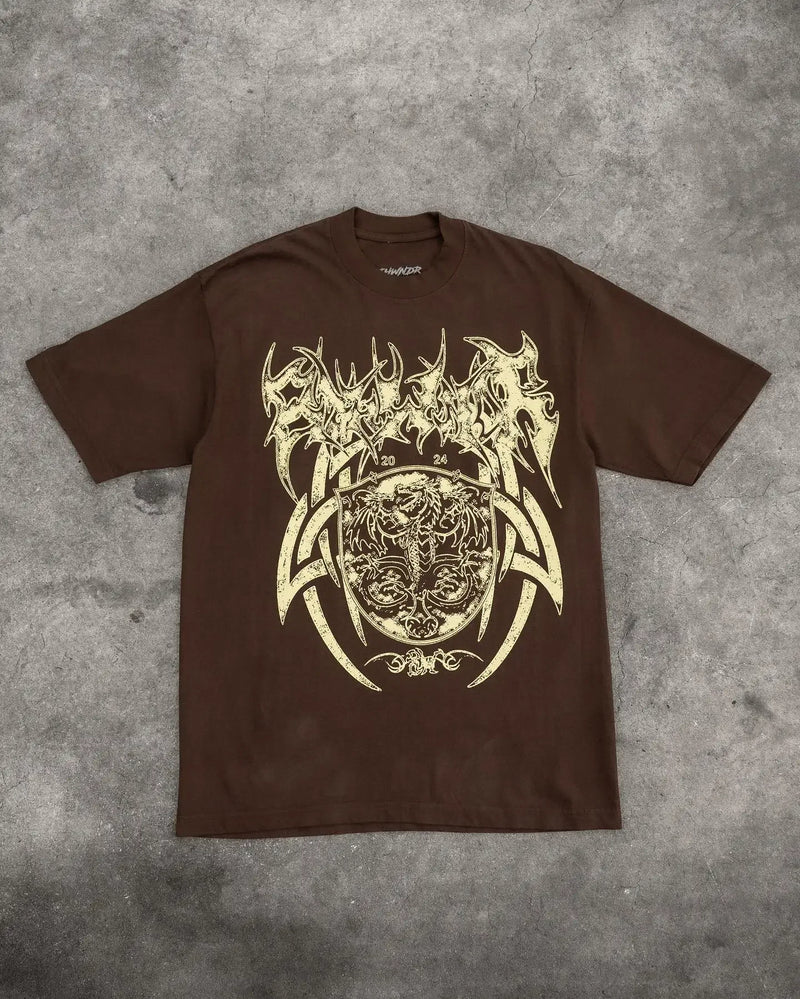 Cyberpunk Anime panel – American Trendy Gothic Dragon Letter Printed Oversized T Shi