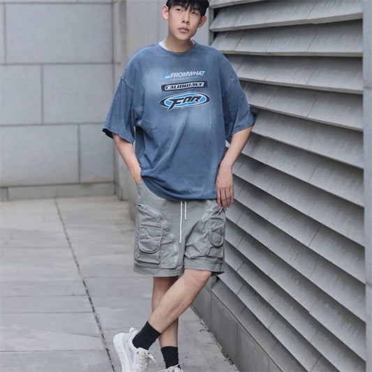 Gothic Vintage t-shirt – 2024 Summer American Heavyweight Vintage T Shirts High Quali
