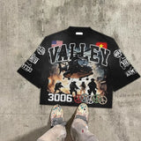 Y2k Oversized shirt – Y2Kstreet Hip Hop Alphabet Pattern Oversized T Shirt Mens Fa