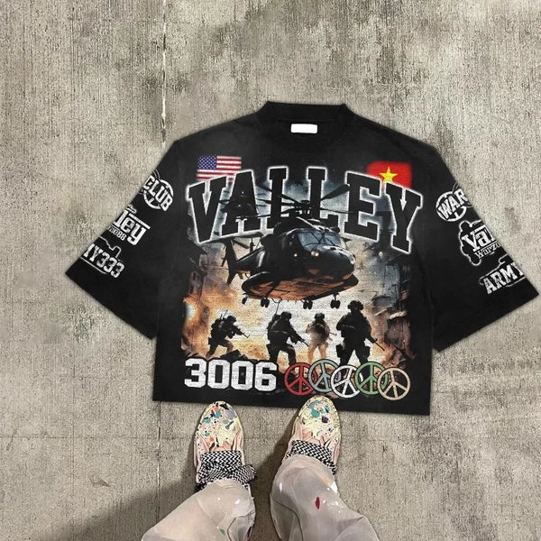 Y2k Oversized shirt – Y2Kstreet Hip Hop Alphabet Pattern Oversized T Shirt Mens Fa