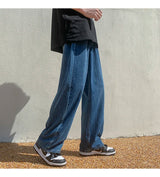 4 colors baggy jeans men fashion casual wide leg jeans men streetwear loose hip hop straight denim pants mens trousers m 2xl unique jeans style 4043