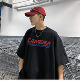 Vaporwave Chrome logo – American Retro Simple Five Quarter Sleeve Trendy Letter Prin