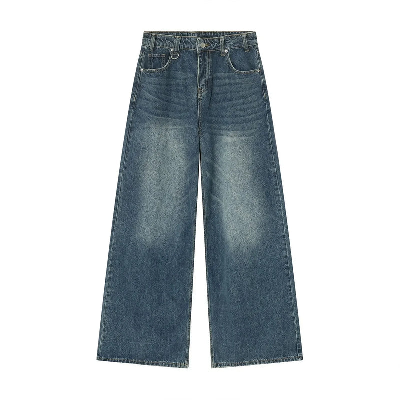 streetwear vintage y2k men s jeans black baggy trousers new wide leg denim pants hip hop harajuku distressed straight pants unique jeans style 771