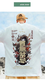 Trapwear Barcode glitch – 2024 Dragon Magical Power Print T Shirts Mens Breathable O N