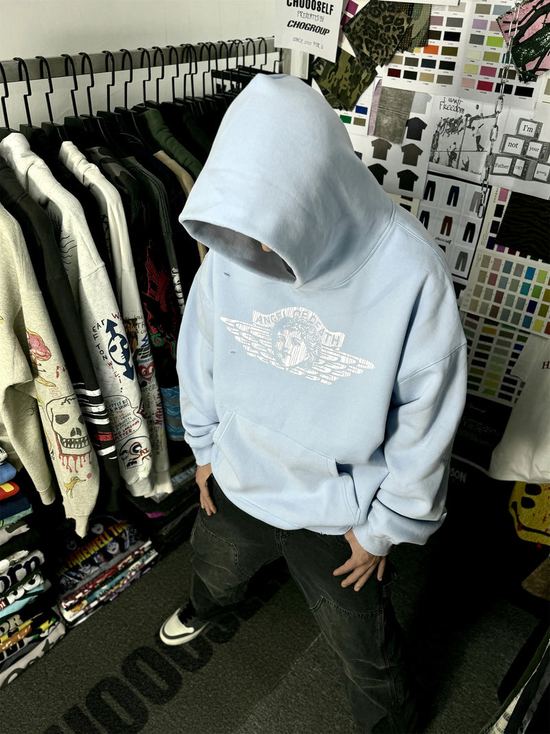 Vaporwave Drop – 2024 New Winter Vintage Retro Little Angel Print High Street – Streetwear Fashion for Men & Women