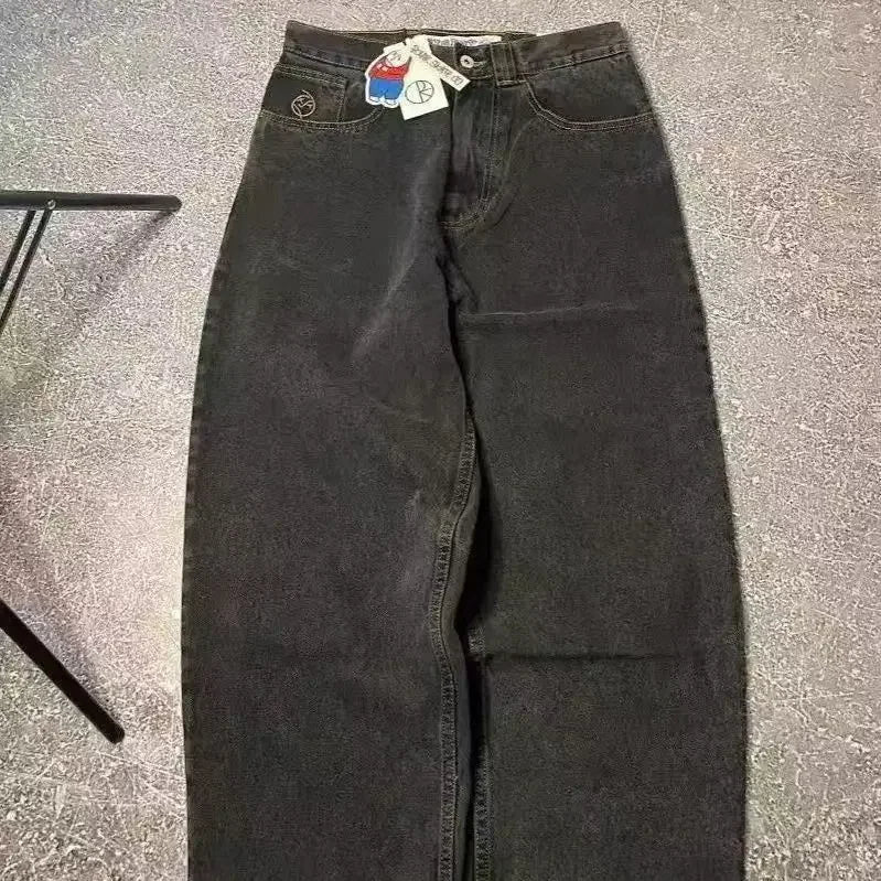 bigboy foreign trade american retro autumn new mens jeans ins black loose straight wide leg cargo pants streetwear men joggers unique joggers style 2378