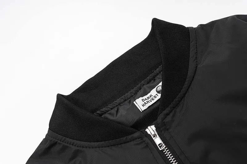 techwear zip bomber, urban fashion, for men, fall streetwear outfit, oversized style, layered fashion, modern aesthetic, graphic detail