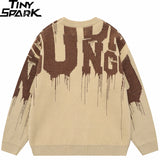 techwear flame knit sweater with structured oversized fit, ideal for cold streetwear layers, men’s streetwear clothing piece 