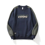 2025 Spring Letter Print New In Sweatshirt Mens Patchwork Long Sleeve