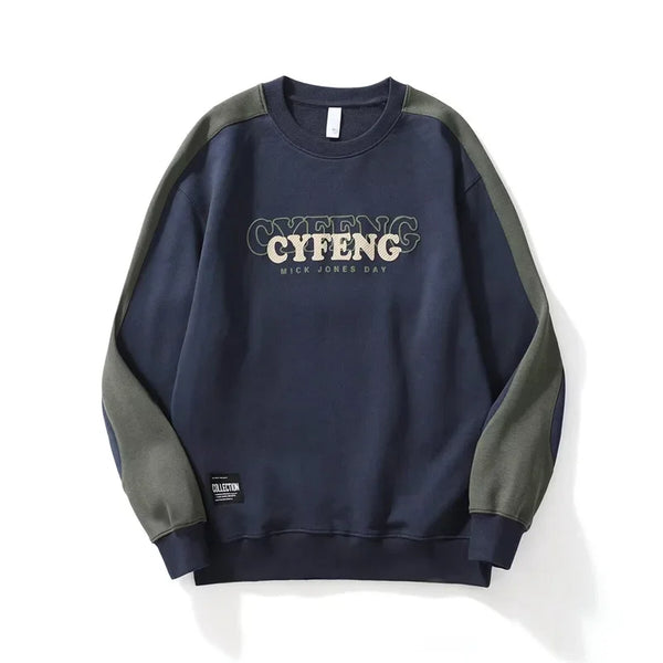 2025 Spring Letter Print New In Sweatshirt Mens Patchwork Long Sleeve