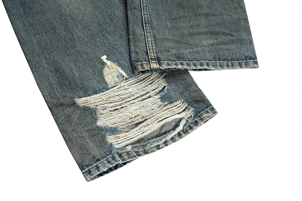 Harajuku Streetwear Washed Dirty Baggy Blue Jeans for Men and Women Straight Vintage Casual Denim Trousers Ropa Hombre Cargos