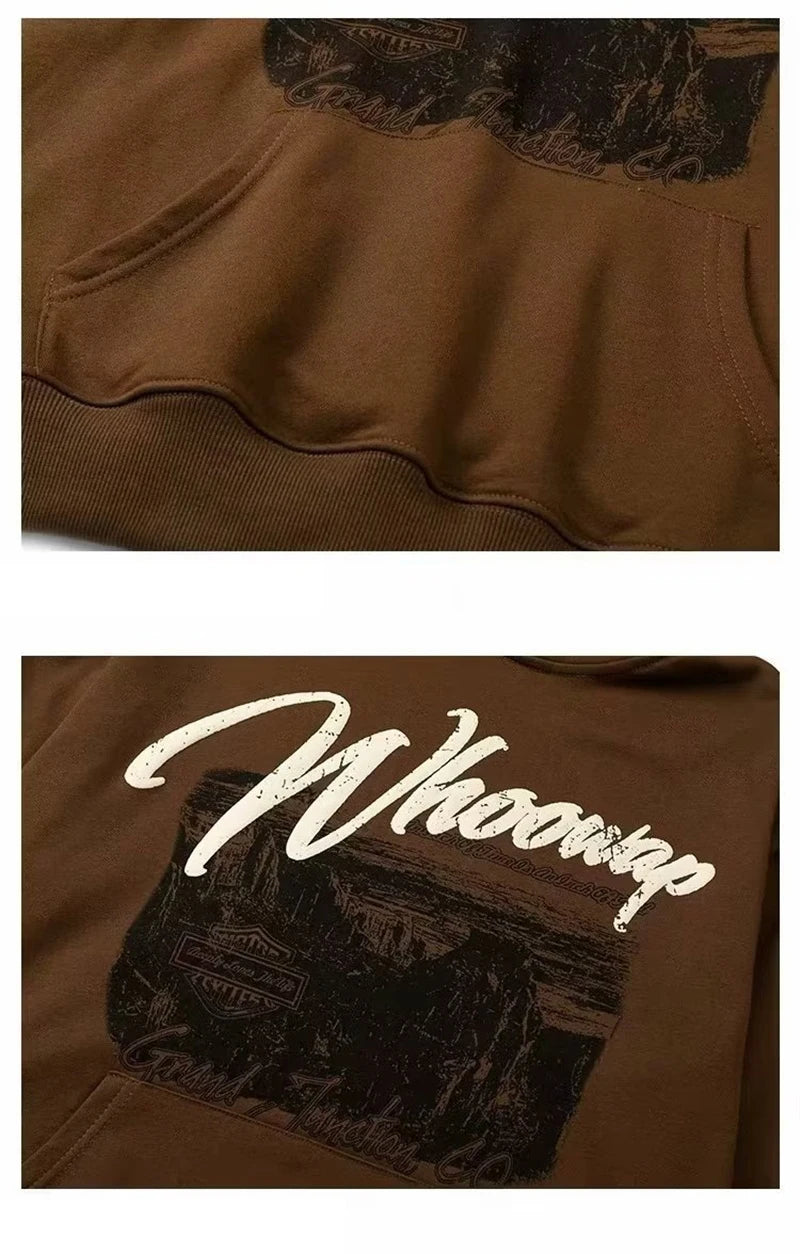 Autumn Goth Graphic Printing Hoody Man Streetwear Hip Hop Clothes Casu
