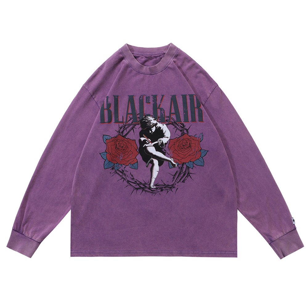 "Rose Statue" Unisex Men Women Streetwear Graphic Sweatshirt Daulet Apparel