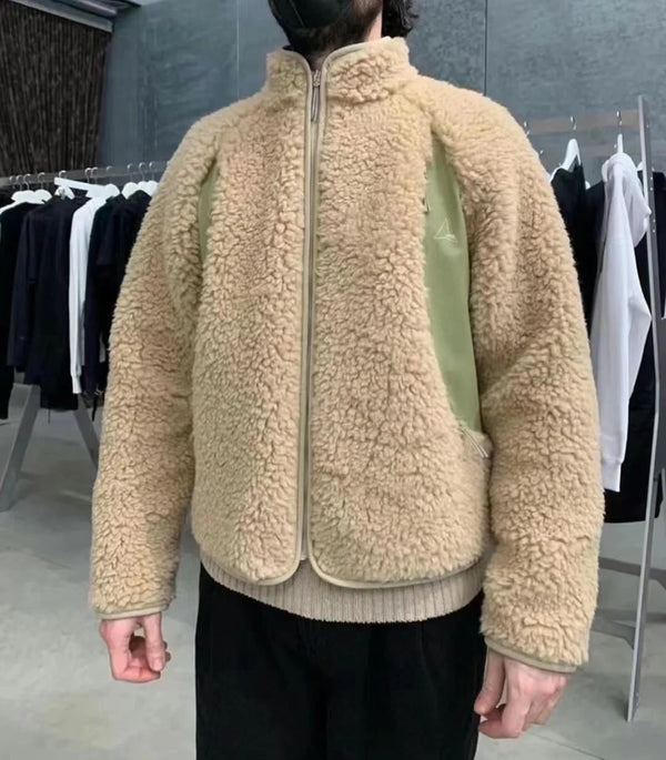 New 2023 Men khaki Rib Sleeve Hiking Fashion High Couple Baseball Coats & Jackets Abstract Coat Motor Pilot Winter Warm #505  - variant style 59fd5f for streetwear fashion