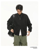 Stand Collar Half Zipper Pullover Casual Sweatshirt Men Women Streetwe