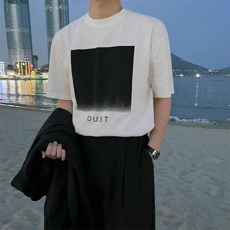 Sadcore Crying angel – Korean Round Neck Short Sleeve T Shirt Mens Summer Tide Bran